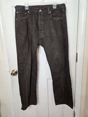 Levi's 501XX Jeans Mens 38x32 Black Straight Leg Button Fly Denim
